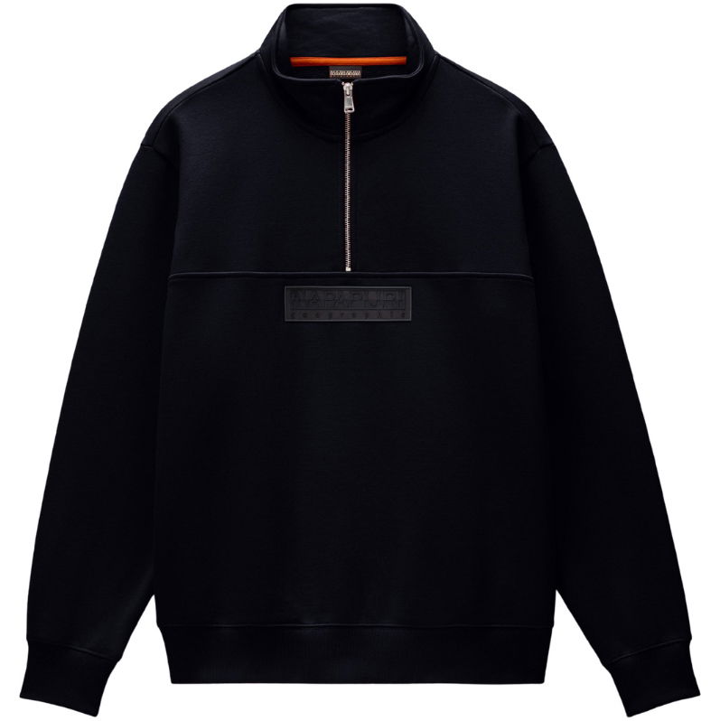 2026 Napapijri Mens Box Logo Half Zip Sweat NP0A8B33941 - Black Beauty
